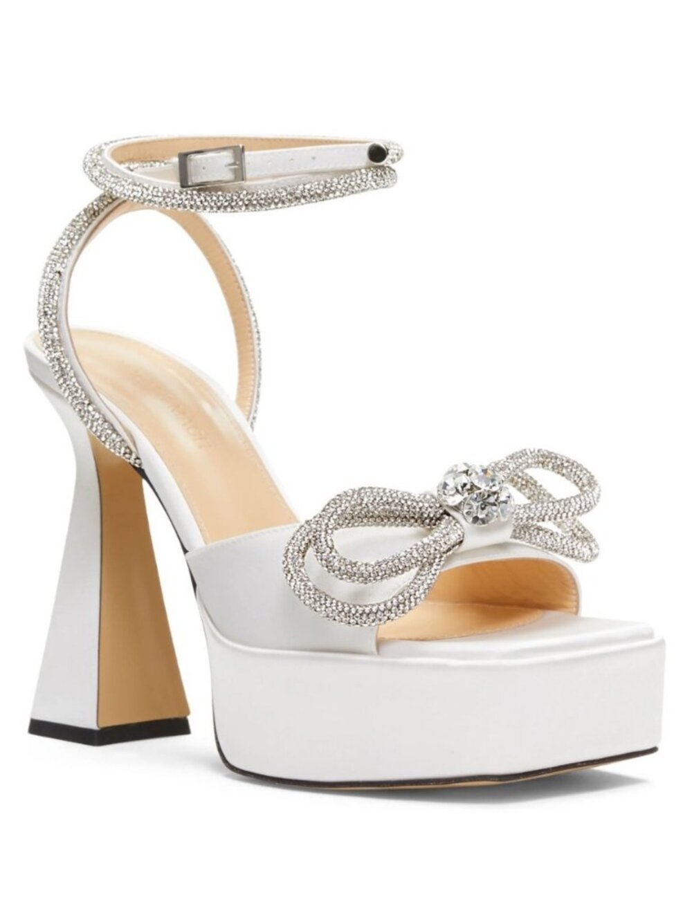 Mach & Mach Women's Crystal Double Bow Platform Heels Sandals Size 39.5 / US 9.5